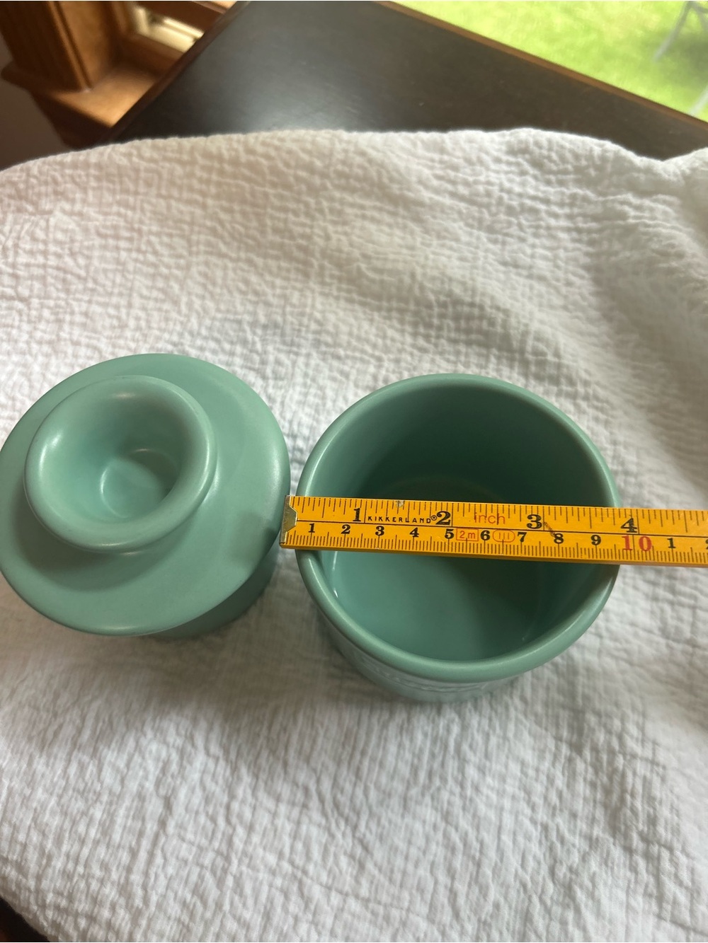 Matte Sage Ceramic Butter Crock - Elegant Kitchen Storage - Picture 8 of 8